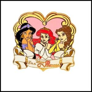 Disney Princess Pin Jasmine Ariel‎ Belle I'm A Princess Gold Tone 37656